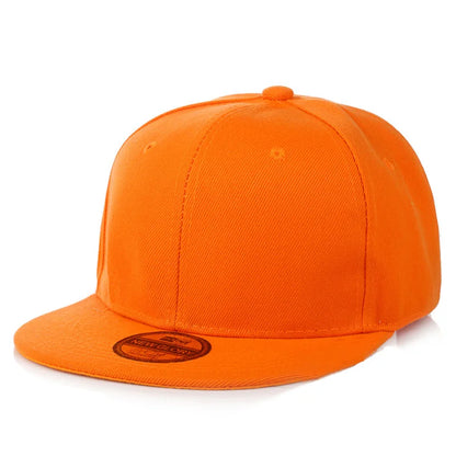 Fashion Solid Baseball Cap Flat Peak Hip Hop Hats Men Women Snapback Caps
