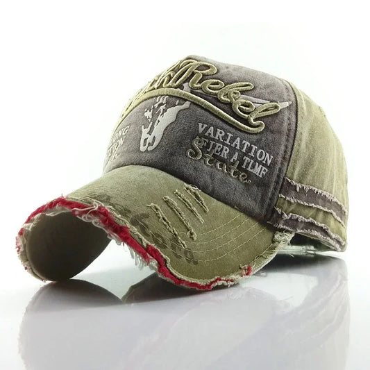 Practical Men Baseball Cap Women Retro Canvas Denim Letters Patchwork Vintage
