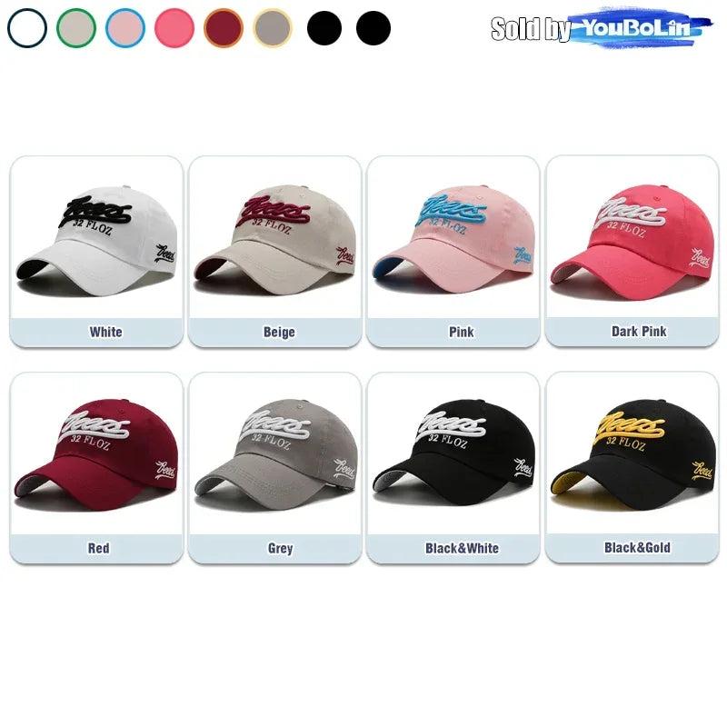 Letters 3D Embroidery Cotton Adjustable Baseball Cap