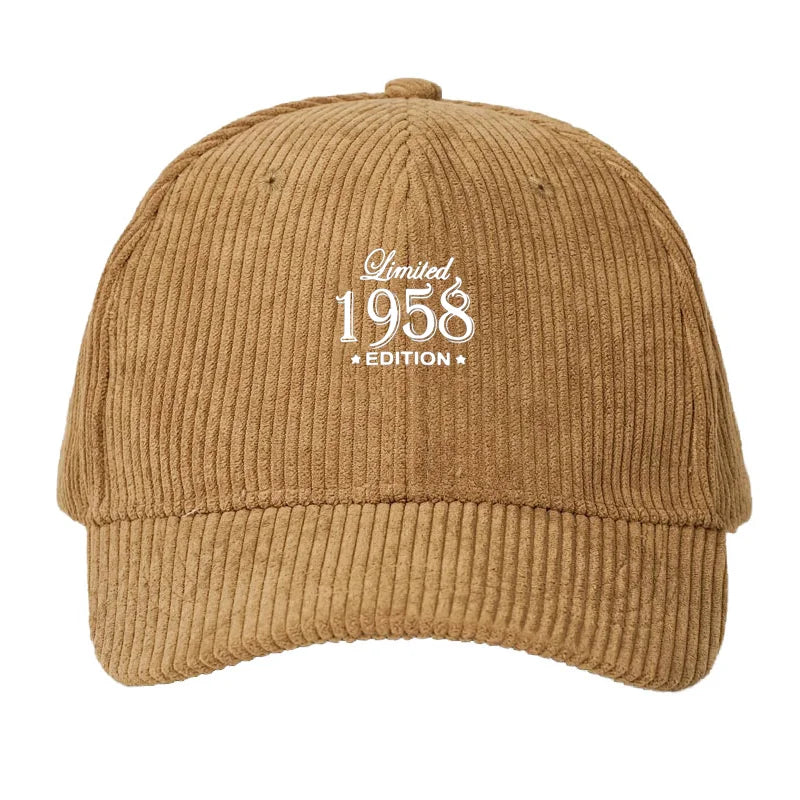 Corduroy Baseball Cap Men Women Limited Edition Retro Style Fashion Dad Cap