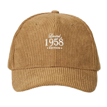 Corduroy Baseball Cap Men Women Limited Edition Retro Style Fashion Dad Cap
