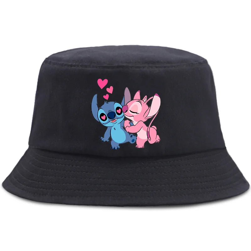 Lilo Stitch Cotton Foldable Bucket Hat Women Hat Boys Girls Fishing Hunting Cap
