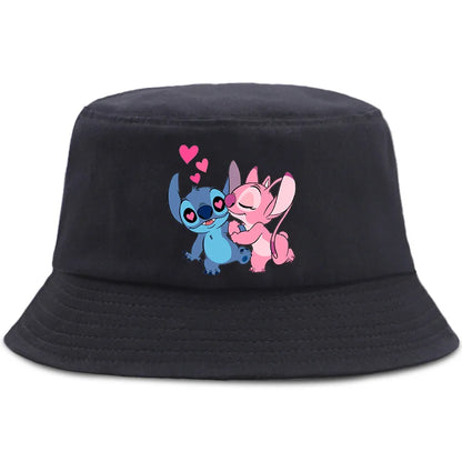 Lilo Stitch Cotton Foldable Bucket Hat Women Hat Boys Girls Fishing Hunting Cap