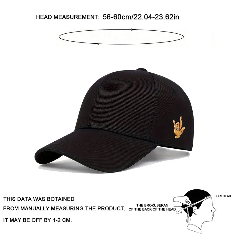 Unisex Side Finger Embroidery Baseball Caps