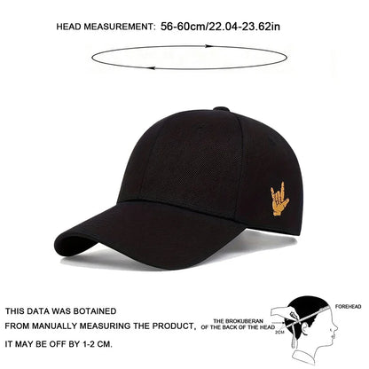 Unisex Side Finger Embroidery Baseball Caps