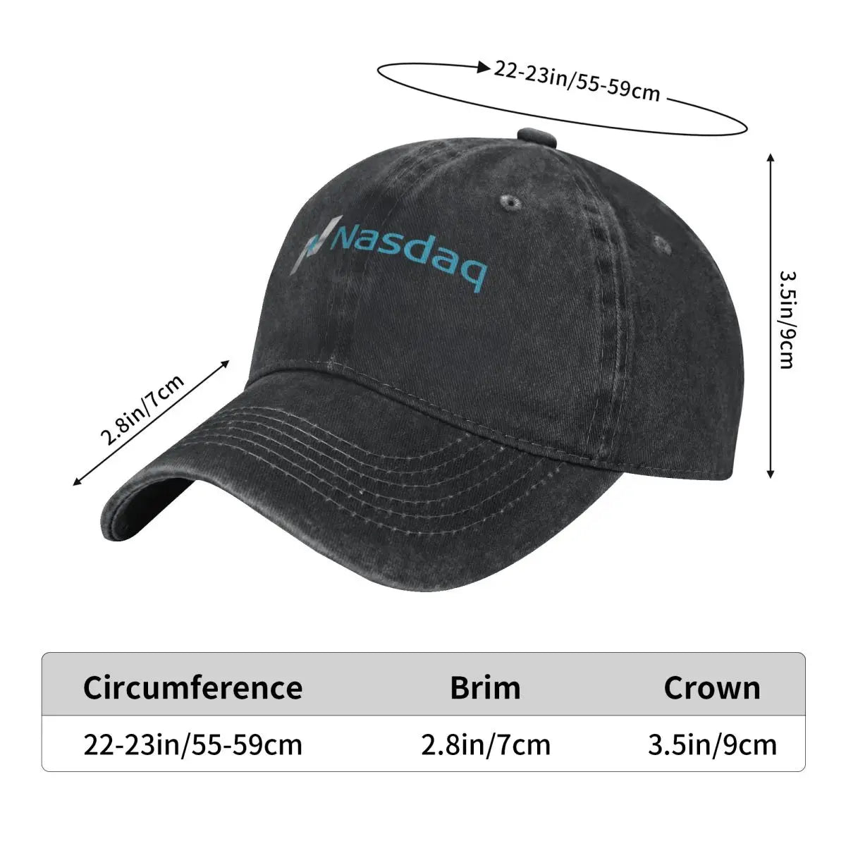 Nasdaq Logo Knitted Texture Demin Baseball Hat