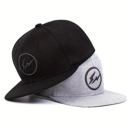Unisex Lightning Embroidery Hip-hop Hats Snapback Caps