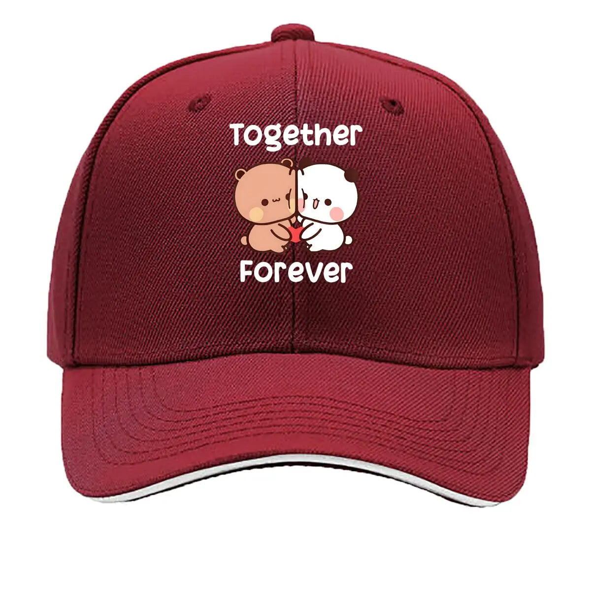 Cute Cartoon Bears Heart Together Forever Sandwich Baseball Cap