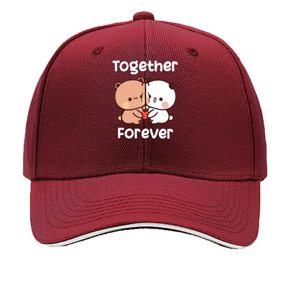 Cute Cartoon Bears Heart Together Forever Sandwich Baseball Cap