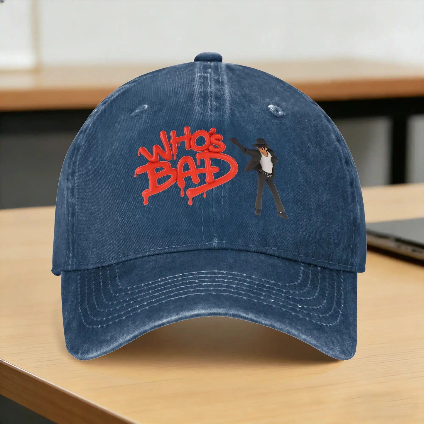 Washed Baseball Cap MJ Who is Bad Michaels Jacksons Baseball Caps