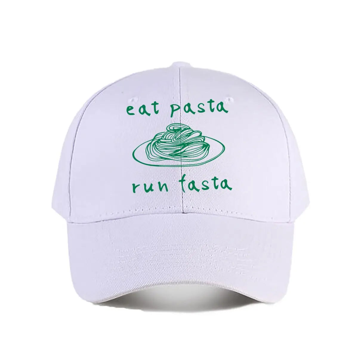 Pink Baseball Cap Eat Pasta Run Fasta Baseball Cap