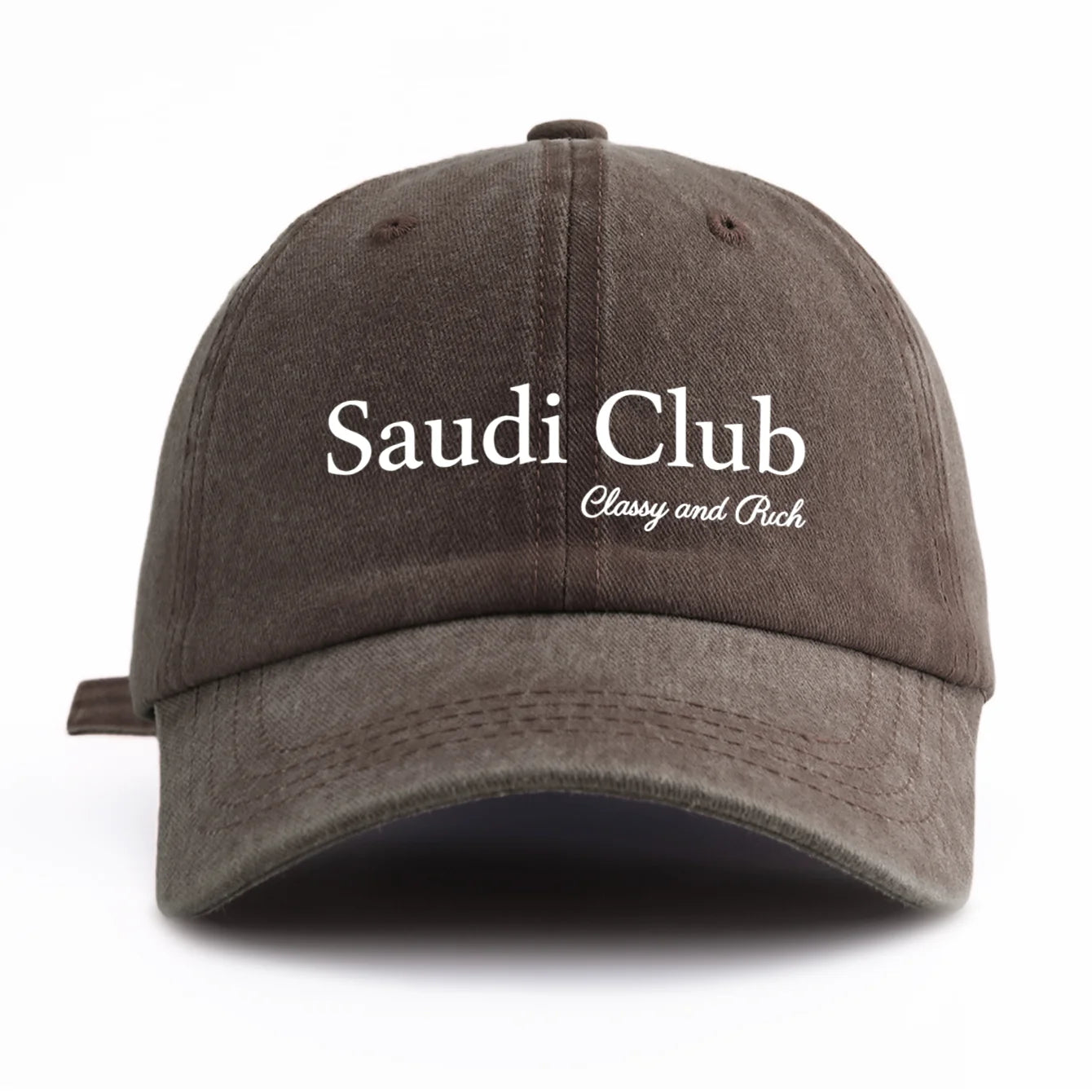 SAUDI C Print Washed Baseball Cap For Adults