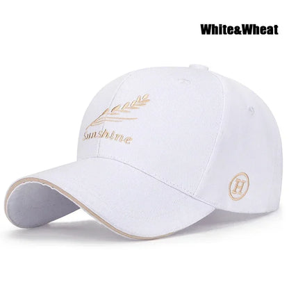 Feather Wheat Ear Embroidery Cotton Baseball Cap