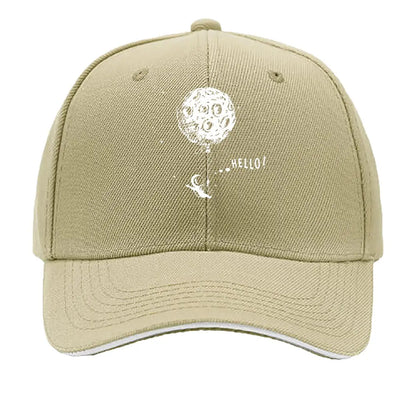 Space Themed Astronaut Moon Balloon Hello Sandwich Baseball Cap