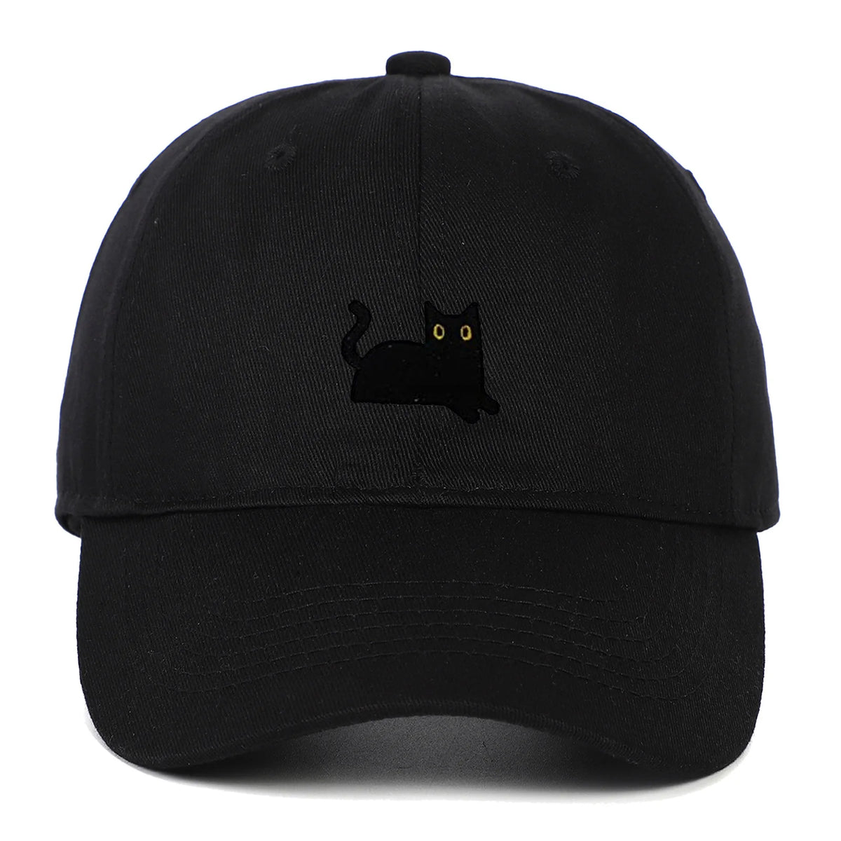New Cute Cat Embroidery Soft Top Baseball Cap