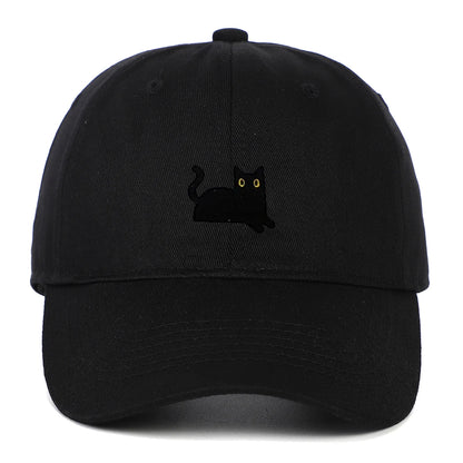 New Cute Cat Embroidery Soft Top Baseball Cap