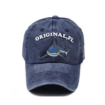Alphabet Shark Embroidered Baseball Cap For Men And Women