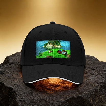 My World Pixel Island Hat Unisex Printed Baseball Cap