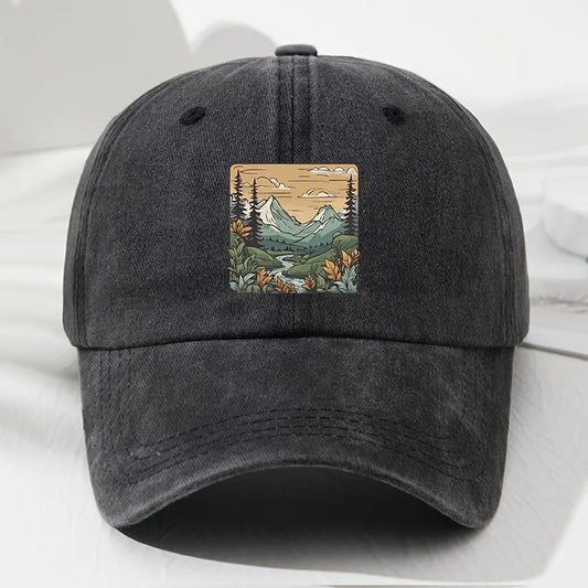 Baseball Cap Landscape Print Retro Men's And Women's Fashionable Outdoor Hat
