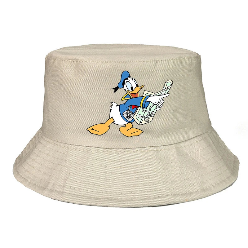 Donald Duck Bucket Hat Daily Hip Hop Amusing Cartoon Vintage Stylish Fisherman Cap