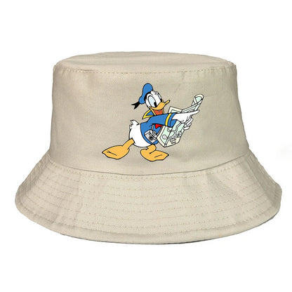 Donald Duck Bucket Hat Daily Hip Hop Amusing Cartoon Vintage Stylish Fisherman Cap