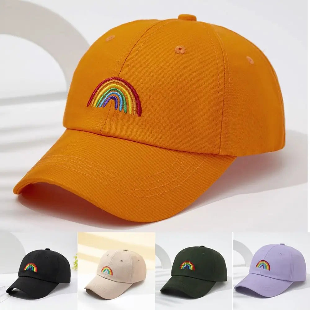 Minimal Adjustable Rainbow Embroidery Baseball Cap