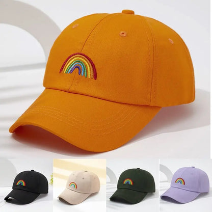 Minimal Adjustable Rainbow Embroidery Baseball Cap