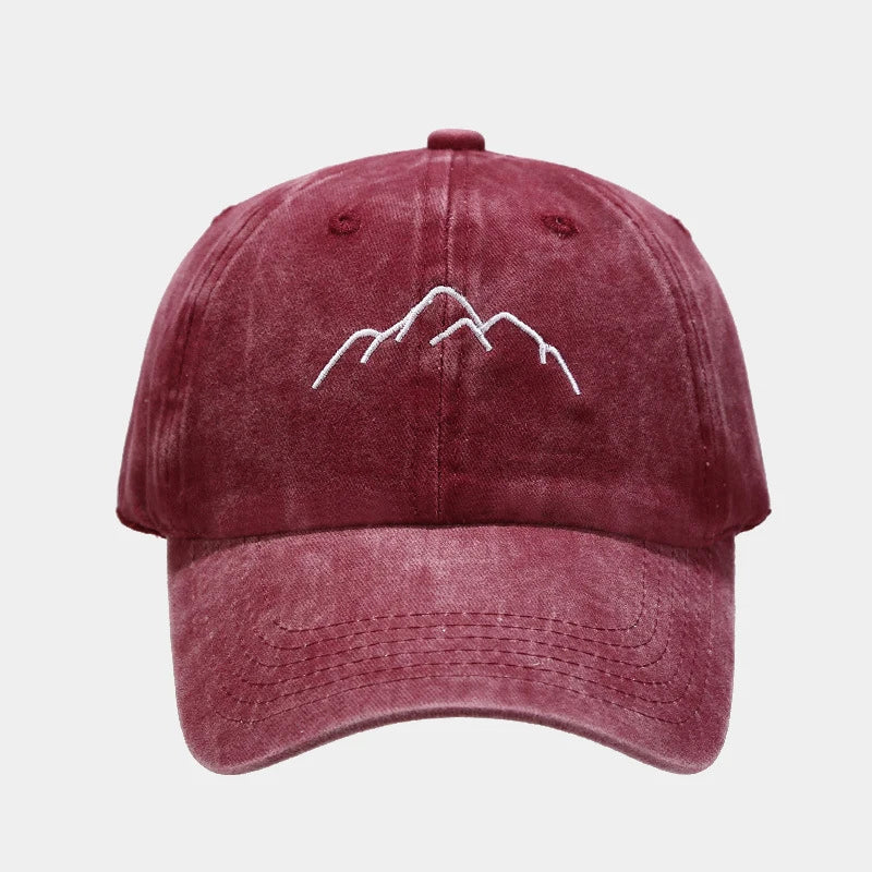 New Mountain Range Embroidery Mens Womens Baseball Caps