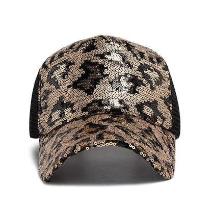 Baseball Cap Summer Mesh Hat Fashion Leopard Spangle Design Hats