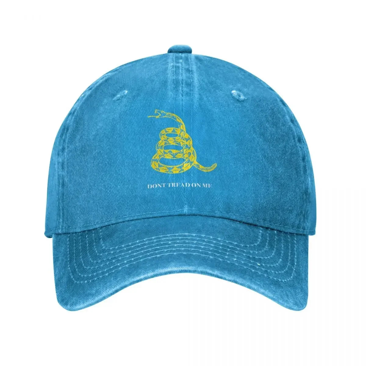 Gadsden Flag Don't Tread On Me Libertarian Denim Baseball Cap Yellow