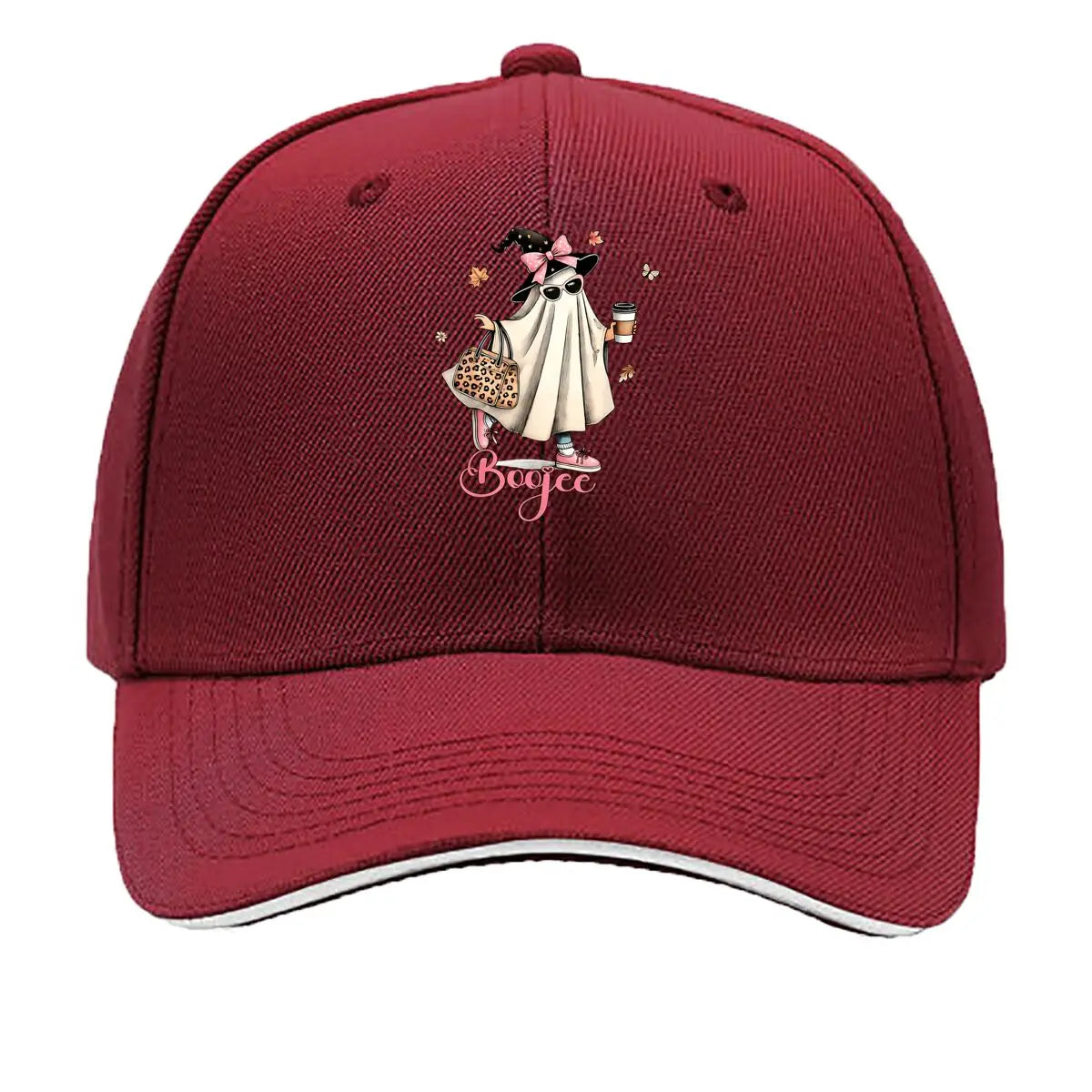 Boojee Halloween Ghost Leopard Bag Coffee Sandwich Baseball Cap