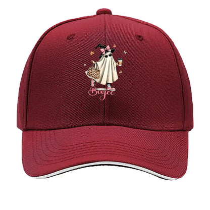 Boojee Halloween Ghost Leopard Bag Coffee Sandwich Baseball Cap