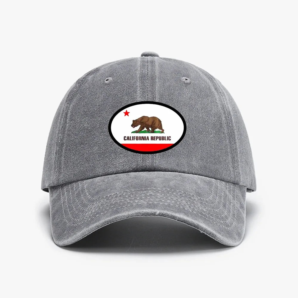 California Republic State Flag Men Women Baseball Cap