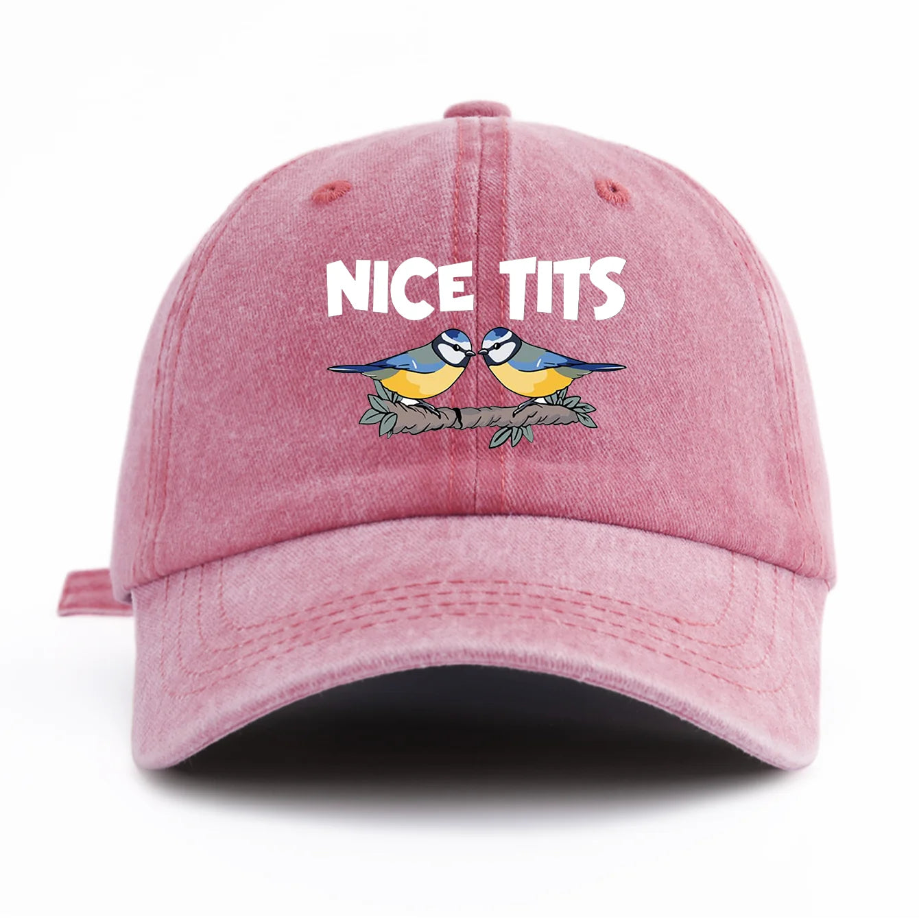 NICE TITS Print Washed Baseball Cap For Adults