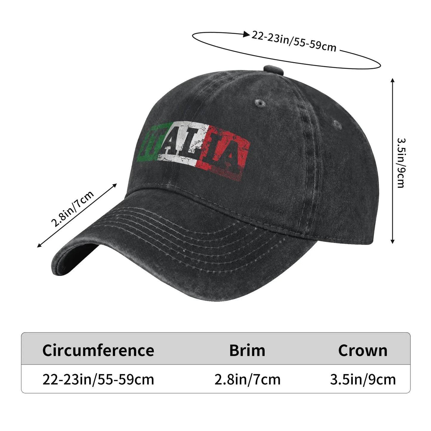 Italia Italian Flag Italy Distressed Sun Baseball Cap