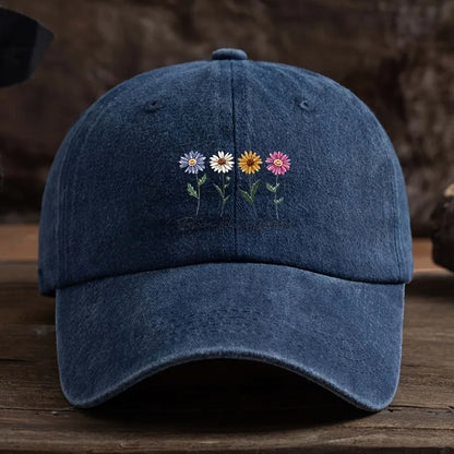 Stylish And Versatile Women's Duckbill Cap With Four-Color Floral Print