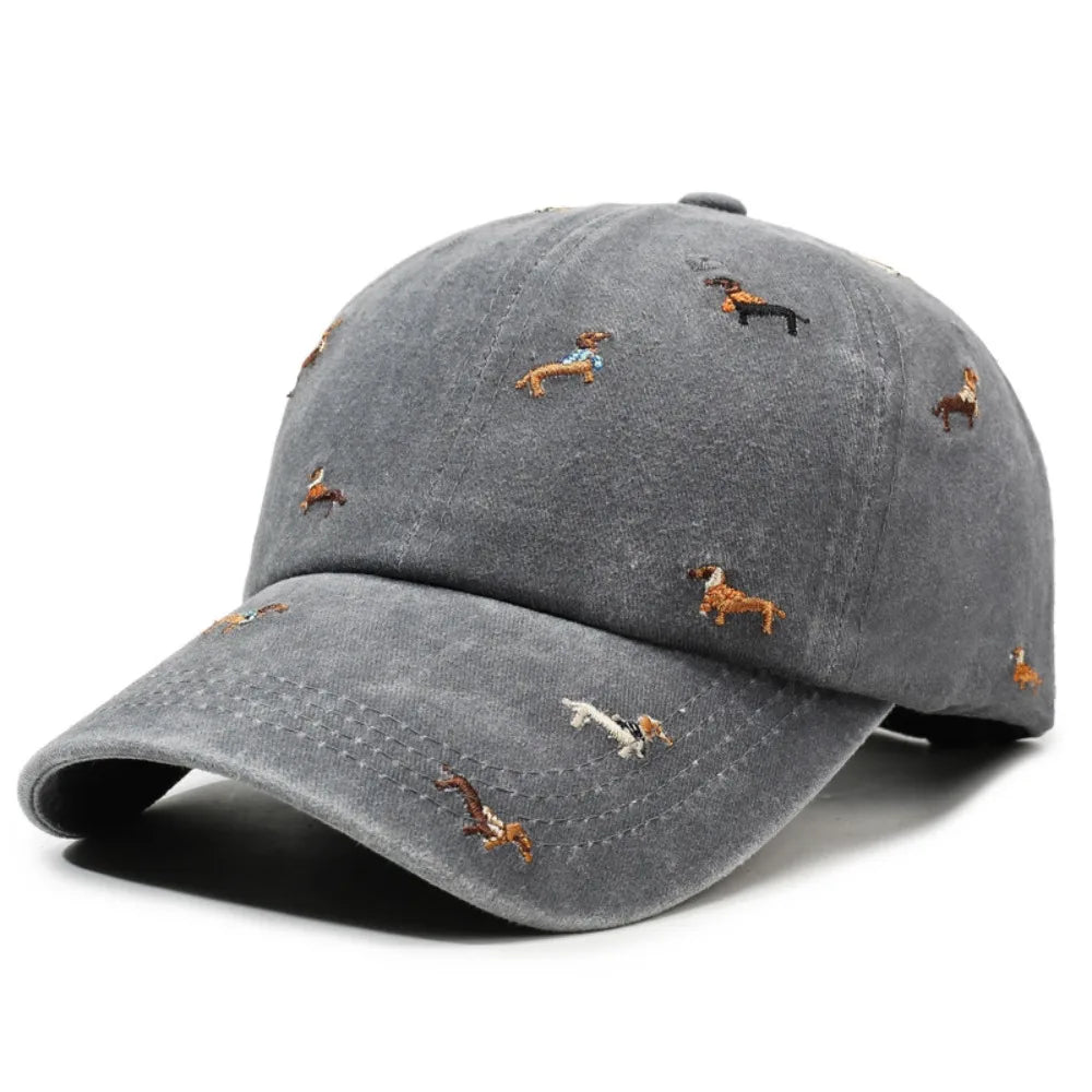 Fashion Punk Embroidery Puppy Cap Baseball Cap