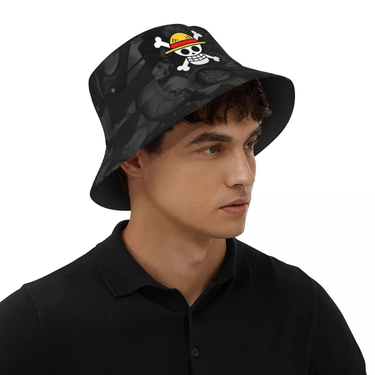 One Piece Straw Hat Luffy Skull Logo Bucket Hat