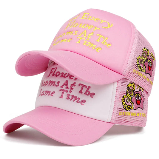 Embroidered Cotton Breathable Mesh Hat