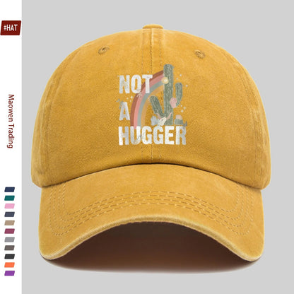 Rainbow and Cactus "Not a Hugger" Print Baseball Cap