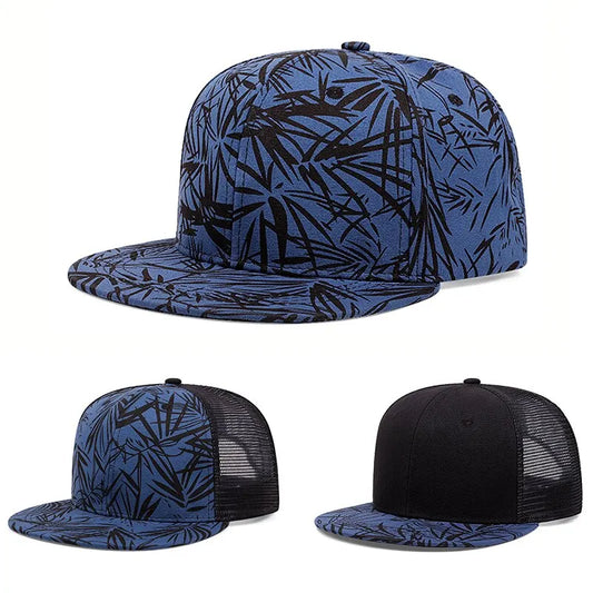 Fashion Baseball Caps Snapback Bamboo Leaf Printing Hats Outdoor Sports Caps Hip Hop Hats Trendy For Men Women Hats