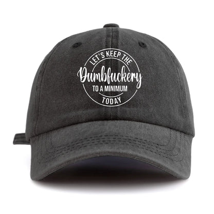 DUMBFUCKERY Print Washed Baseball Cap For Adults