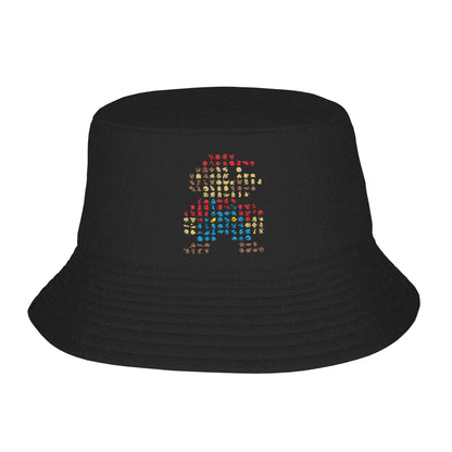 Street Super Marios Splattery Bucket Hat Unisex Packable Outdoor