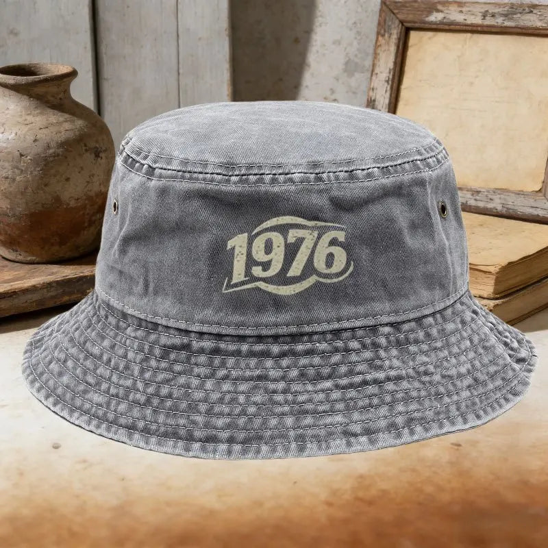 1976 Bucket Hat Men Women Vintage Washed Cotton Fisherman Hat