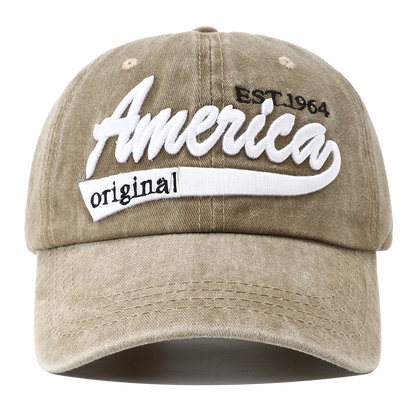 Unisex Distressed American Letter Embroidery Baseball Cap For Women Men