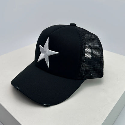 Broken Embroidered Five-pointed Star Baseball Hats