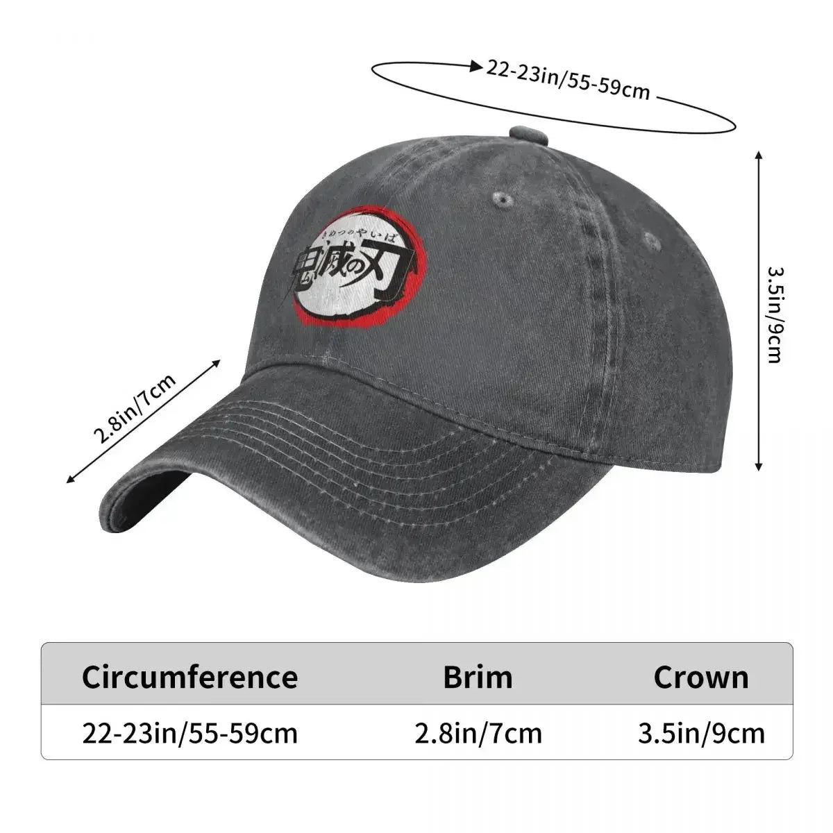 Demon Slayer Anime Baseball Caps Fashion Distressed Washed Cap Men Women