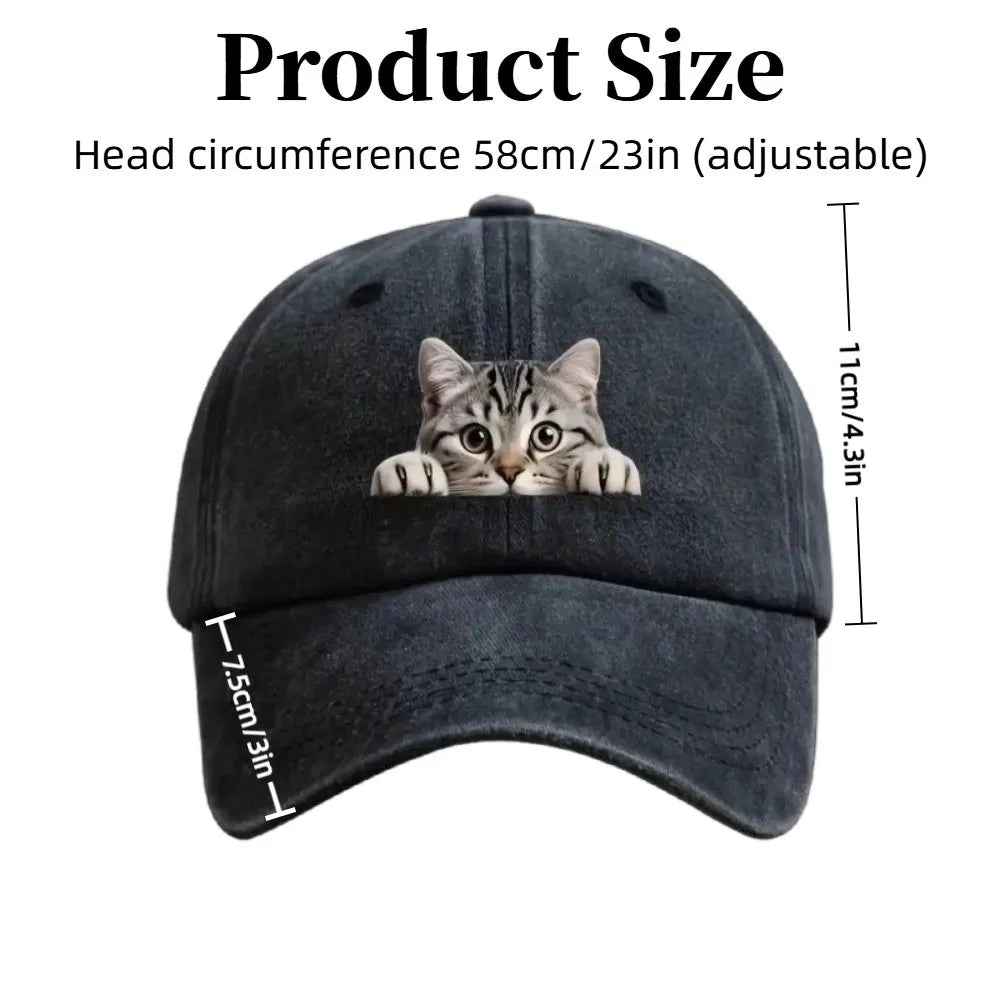 Trend Embroidery Cat Baseball Cap Cool Cat Hat
