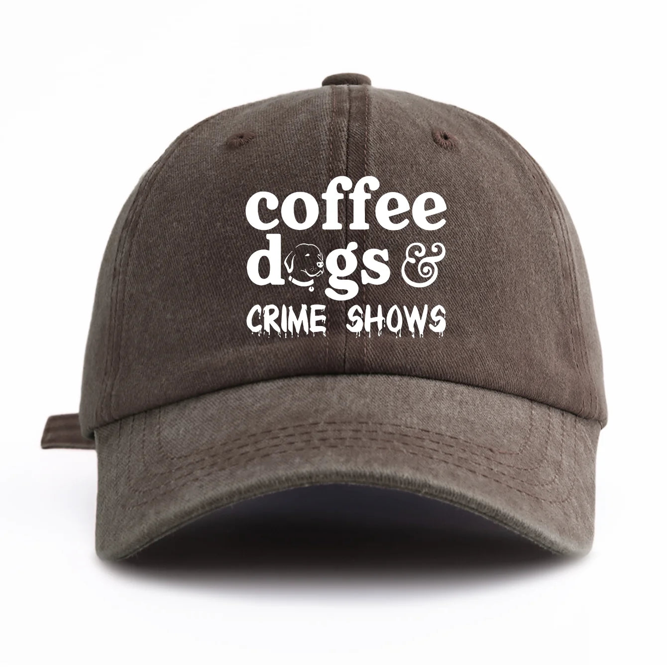 COFFEE DOGS Print Washed Baseball Cap For Adults