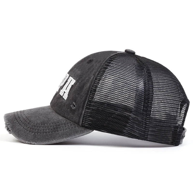 Unisex PAPA Letter Embroidery Baseball Net Caps Sunscreen Hat Sports Cap